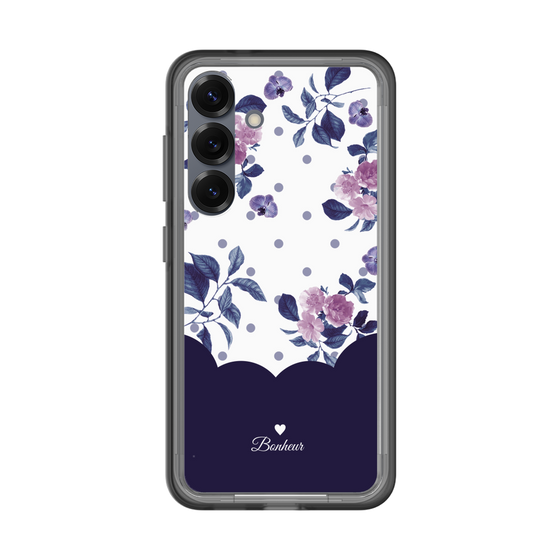 スリムプロテクションプレミアムケース［ ツインドットフラワー - Navy ］
