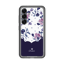 スリムプロテクションプレミアムケース［ ツインドットフラワー - Navy ］