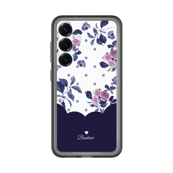 スリムプロテクションプレミアムケース［ ツインドットフラワー - Navy ］