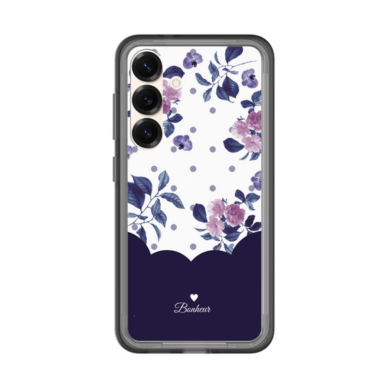 スリムプロテクションプレミアムケース［ ツインドットフラワー - Navy ］