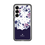 スリムプロテクションプレミアムケース［ ツインドットフラワー - Navy ］