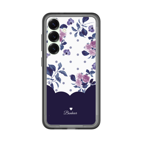 スリムプロテクションプレミアムケース［ ツインドットフラワー - Navy ］
