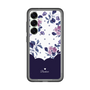 スリムプロテクションプレミアムケース［ ツインドットフラワー - Navy ］