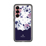 スリムプロテクションプレミアムケース［ ツインドットフラワー - Navy ］