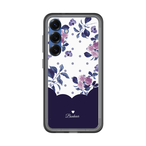 スリムプロテクションプレミアムケース［ ツインドットフラワー - Navy ］