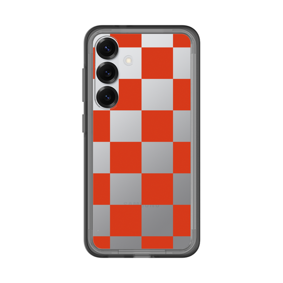 スリムプロテクションプレミアムケース［ 市松模様 - Red ］