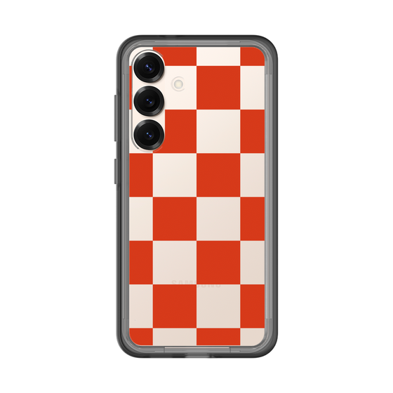 スリムプロテクションプレミアムケース［ 市松模様 - Red ］