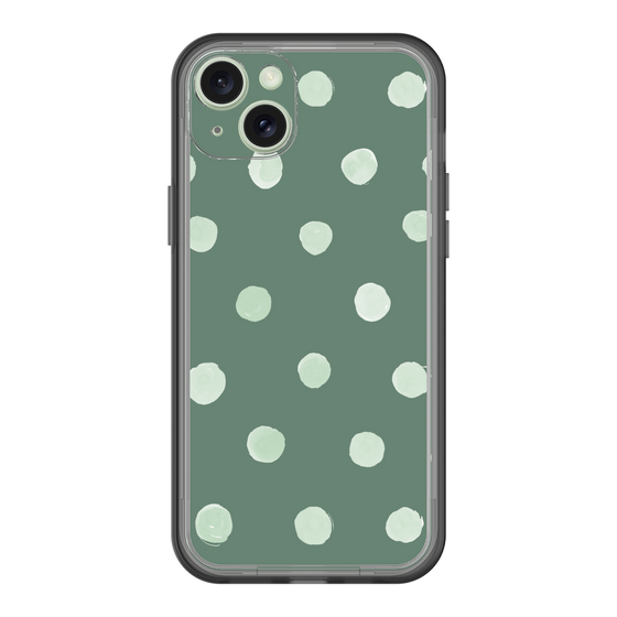 スリムプロテクションプレミアムケース［ 水彩ドット・レトロカラー - Green ］