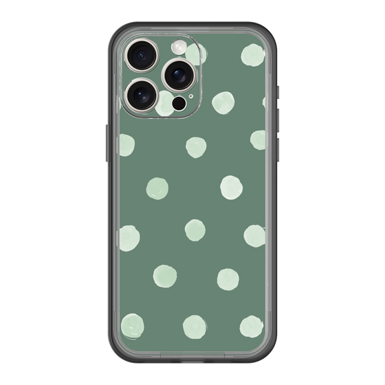 スリムプロテクションプレミアムケース［ 水彩ドット・レトロカラー - Green ］