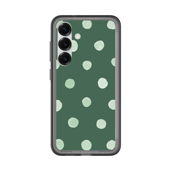 スリムプロテクションプレミアムケース［ 水彩ドット・レトロカラー - Green ］