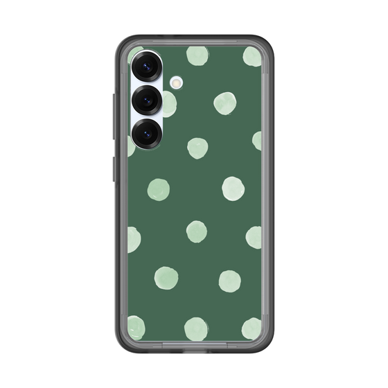 スリムプロテクションプレミアムケース［ 水彩ドット・レトロカラー - Green ］