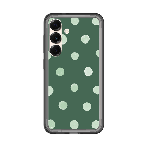 スリムプロテクションプレミアムケース［ 水彩ドット・レトロカラー - Green ］