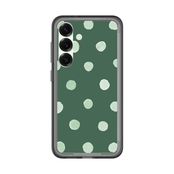 スリムプロテクションプレミアムケース［ 水彩ドット・レトロカラー - Green ］