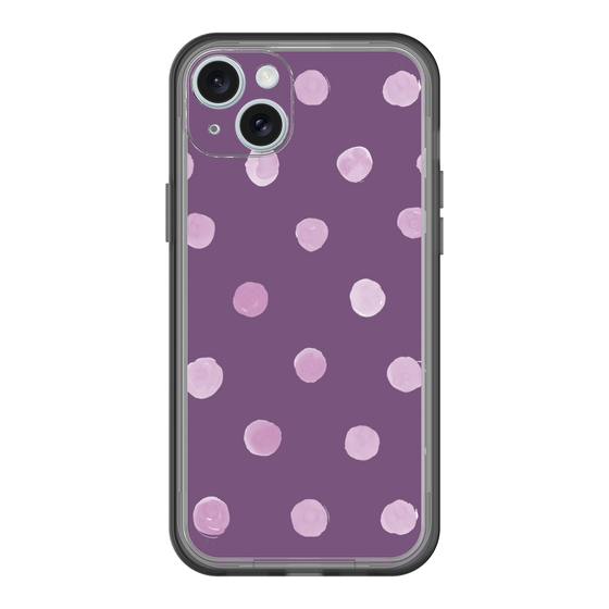 スリムプロテクションプレミアムケース［ 水彩ドット・レトロカラー - Purple ］