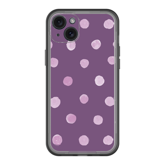 スリムプロテクションプレミアムケース［ 水彩ドット・レトロカラー - Purple ］