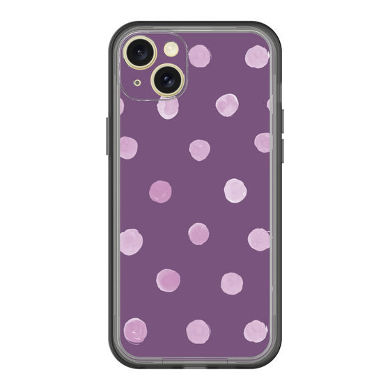 スリムプロテクションプレミアムケース［ 水彩ドット・レトロカラー - Purple ］
