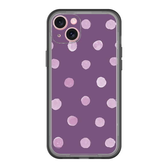 スリムプロテクションプレミアムケース［ 水彩ドット・レトロカラー - Purple ］