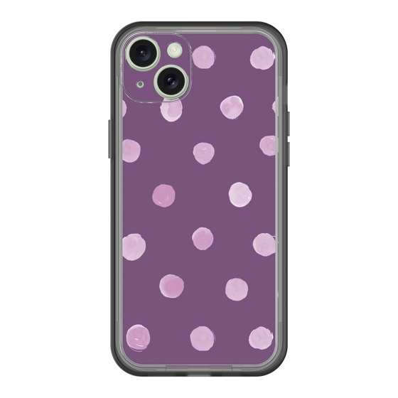 スリムプロテクションプレミアムケース［ 水彩ドット・レトロカラー - Purple ］