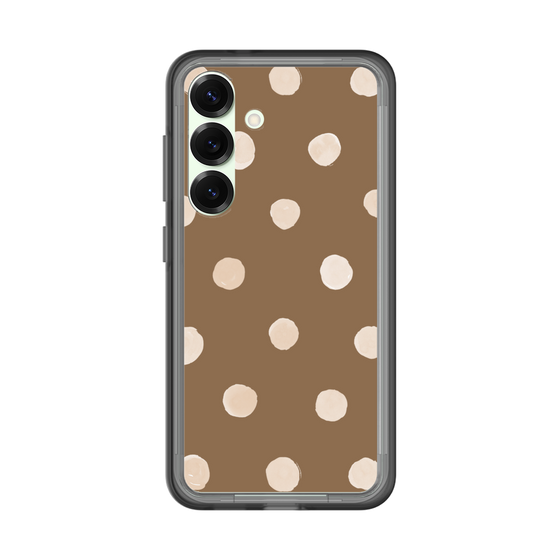 スリムプロテクションプレミアムケース［ 水彩ドット・レトロカラー - Brown ］