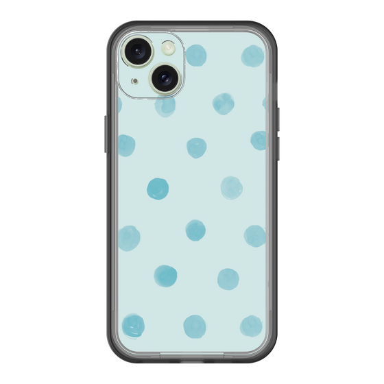 スリムプロテクションプレミアムケース［ 水彩ドット・レトロカラー - Light Blue ］