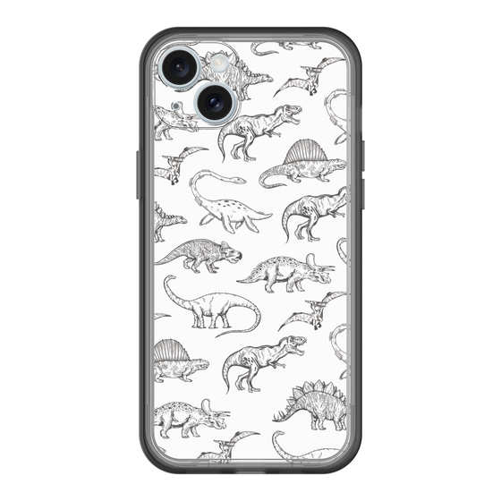 スリムプロテクションプレミアムケース［ Dinosaurs No.2 - White ］