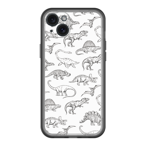 スリムプロテクションプレミアムケース［ Dinosaurs No.2 - White ］