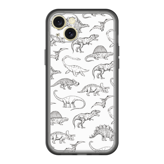 スリムプロテクションプレミアムケース［ Dinosaurs No.2 - White ］