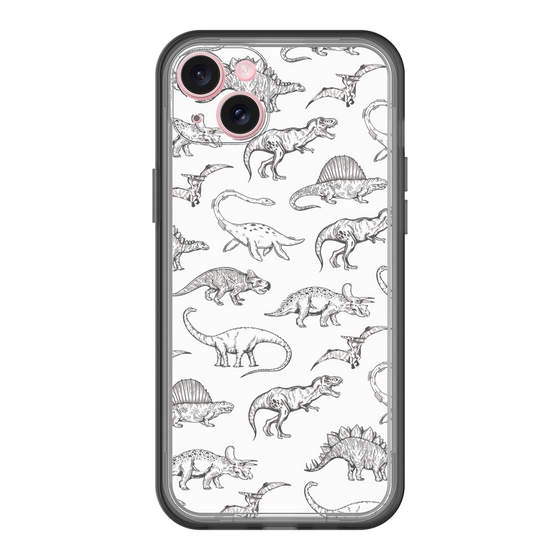 スリムプロテクションプレミアムケース［ Dinosaurs No.2 - White ］