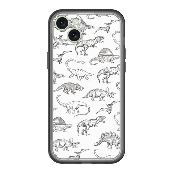 スリムプロテクションプレミアムケース［ Dinosaurs No.2 - White ］
