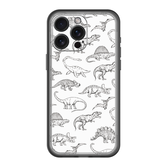 スリムプロテクションプレミアムケース［ Dinosaurs No.2 - White ］