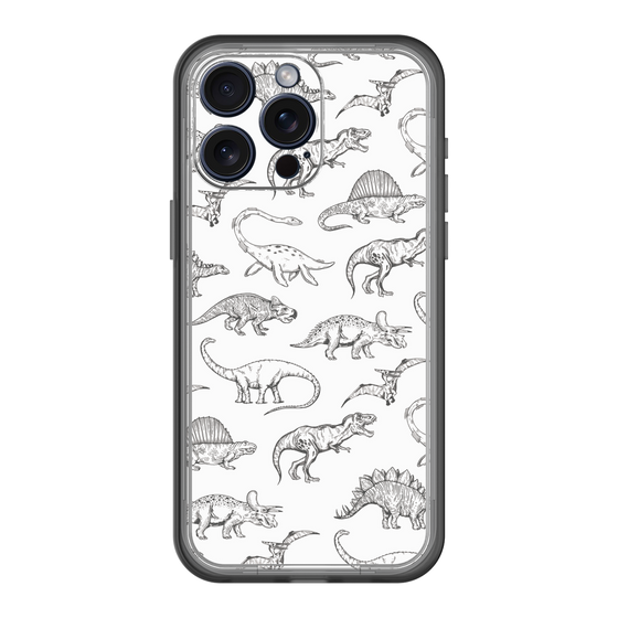 スリムプロテクションプレミアムケース［ Dinosaurs No.2 - White ］