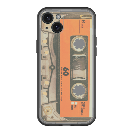 スリムプロテクションプレミアムケース［ RETORO CASSETTE TAPE - Skeleton Orange ］