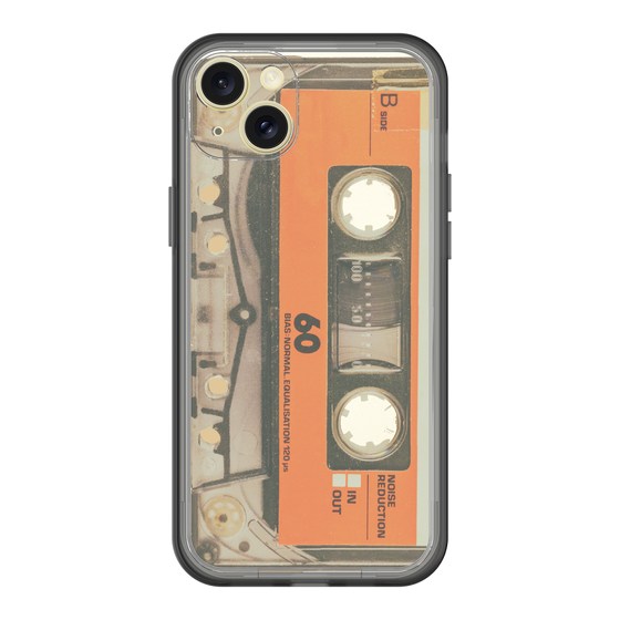 スリムプロテクションプレミアムケース［ RETORO CASSETTE TAPE - Skeleton Orange ］