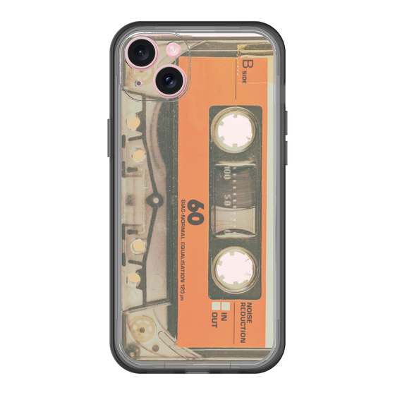 スリムプロテクションプレミアムケース［ RETORO CASSETTE TAPE - Skeleton Orange ］