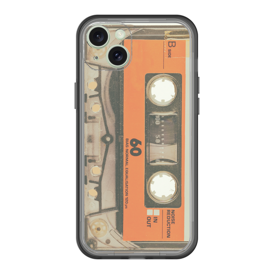 スリムプロテクションプレミアムケース［ RETORO CASSETTE TAPE - Skeleton Orange ］
