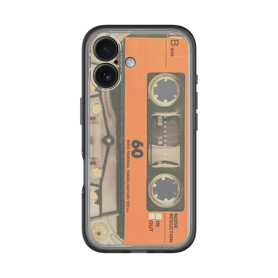 スリムプロテクションプレミアムケース［ RETORO CASSETTE TAPE - Skeleton Orange ］