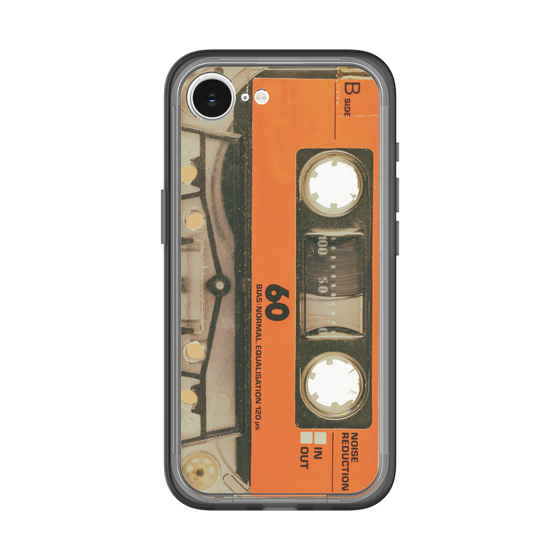 スリムプロテクションプレミアムケース［ RETORO CASSETTE TAPE - Skeleton Orange ］
