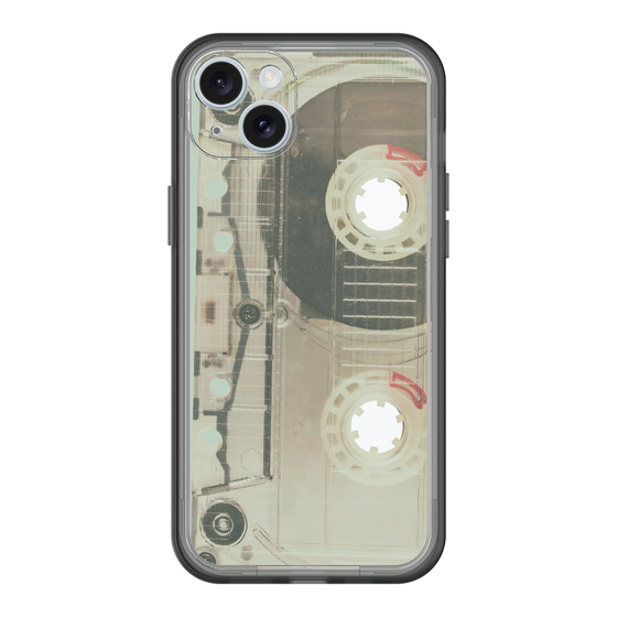 スリムプロテクションプレミアムケース［ RETORO CASSETTE TAPE - Skeleton Red ］