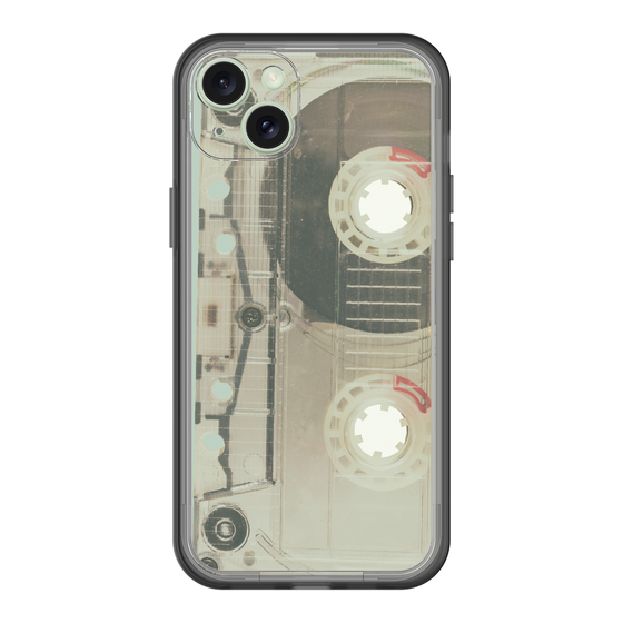 スリムプロテクションプレミアムケース［ RETORO CASSETTE TAPE - Skeleton Red ］