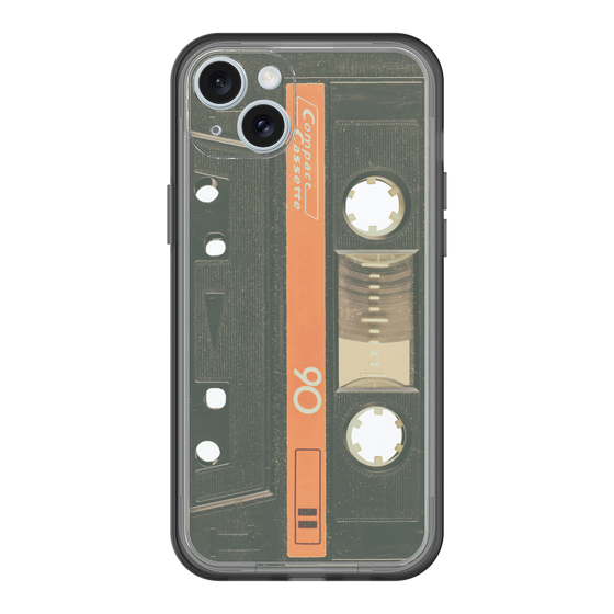 スリムプロテクションプレミアムケース［ RETORO CASSETTE TAPE - Opacity Black ］