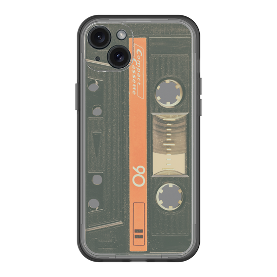 スリムプロテクションプレミアムケース［ RETORO CASSETTE TAPE - Opacity Black ］