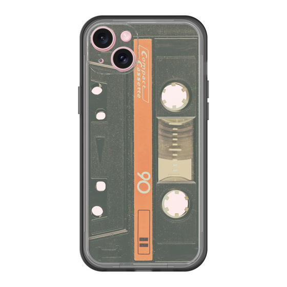 スリムプロテクションプレミアムケース［ RETORO CASSETTE TAPE - Opacity Black ］