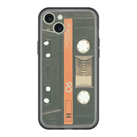 スリムプロテクションプレミアムケース［ RETORO CASSETTE TAPE - Opacity Black ］