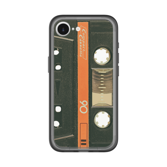 スリムプロテクションプレミアムケース［ RETORO CASSETTE TAPE - Opacity Black ］
