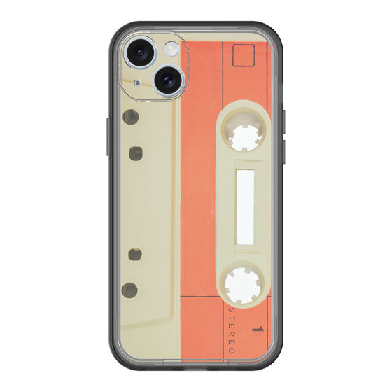スリムプロテクションプレミアムケース［ RETORO CASSETTE TAPE - Opacity White ］