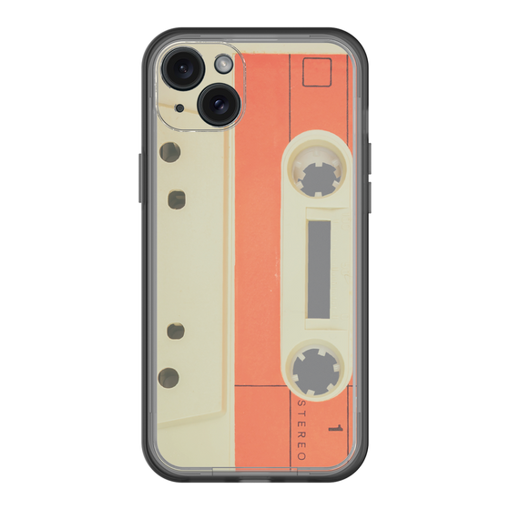 スリムプロテクションプレミアムケース［ RETORO CASSETTE TAPE - Opacity White ］