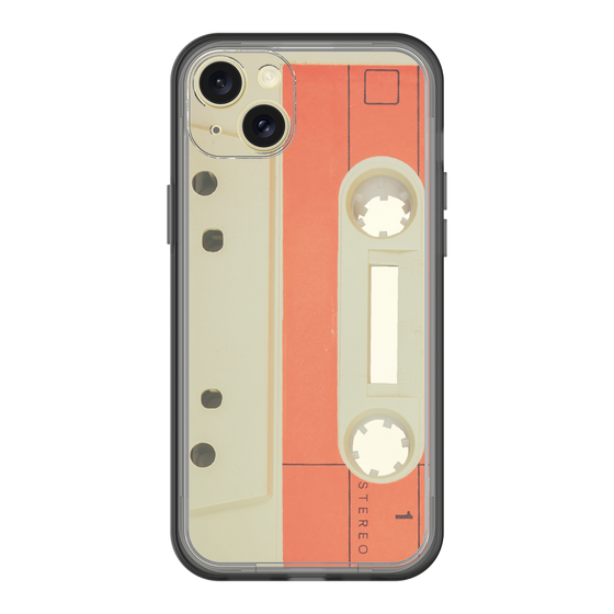 スリムプロテクションプレミアムケース［ RETORO CASSETTE TAPE - Opacity White ］