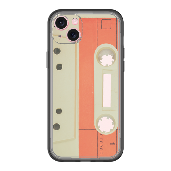 スリムプロテクションプレミアムケース［ RETORO CASSETTE TAPE - Opacity White ］