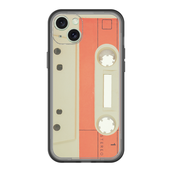 スリムプロテクションプレミアムケース［ RETORO CASSETTE TAPE - Opacity White ］