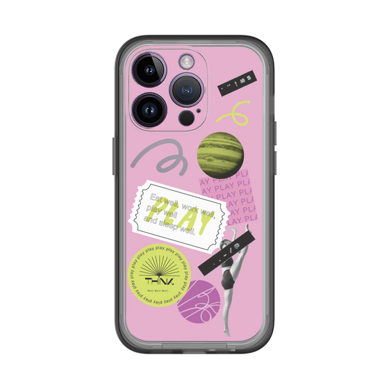 スリムプロテクションプレミアムケース［ Playful sticker - Dusty Pink ］